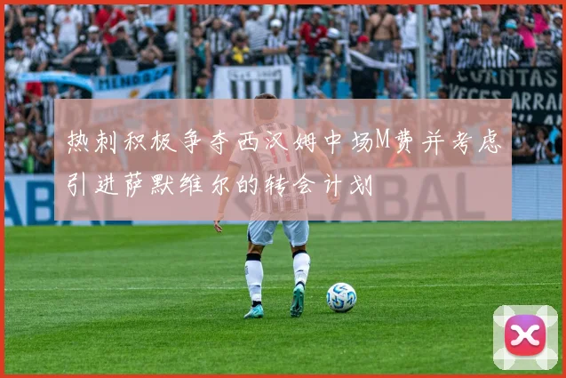 热刺积极争夺西汉姆中场M费并考虑引进萨默维尔的转会计划